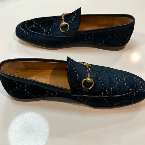 MEN'S GUCCI JORDAAN BLUE GG VELVET LOAFER Size 7.5=8US - Picture 8 of 17